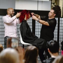 Live demonstration on stage for The Fellowship, a partner of HairCon.