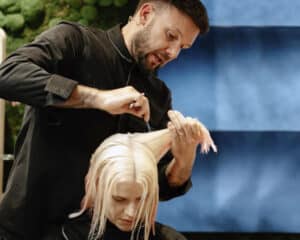 Hair demonstration for The Fellowship, a partner of HairCon.