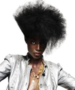Model's hair style and cut by Errol Douglas, who will be appearing at HairCon.