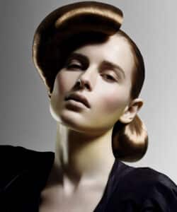 Model's hair style and cut by Errol Douglas, who will be appearing at HairCon.