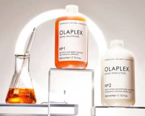 Selection of Olaplex products. Olaplex is a collaborator at HairCon.