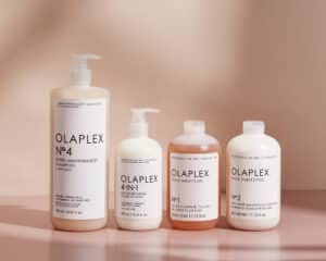 Selection of Olaplex products. Olaplex is a collaborator at HairCon.