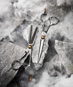 Two Pairs of Tondeo scissors Tondeo company. Tondeo Mythos Range. Tondeo will be exhibiting at HairCon.