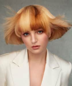 Model's hair style and cut by Josh and Sophie-Rose Goldsworthy who will be appearing at HairCon.