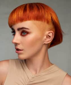 Model's hair style and cut by Josh and Sophie-Rose Goldsworthy who will be appearing at HairCon.
