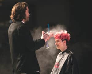 Guy Kleinhaus with hair model. Guy Kleinhaus will be appearing on the main stage at HairCon.