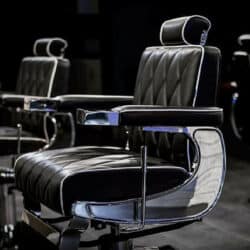 A barber chair from Salons Direct, a collaborator at HairCon