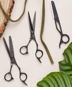 A selection of scissors by Leaf, a Collaborator at HairCon.