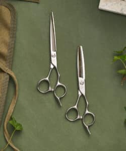 A selection of scissors by Leaf, a Collaborator at HairCon.